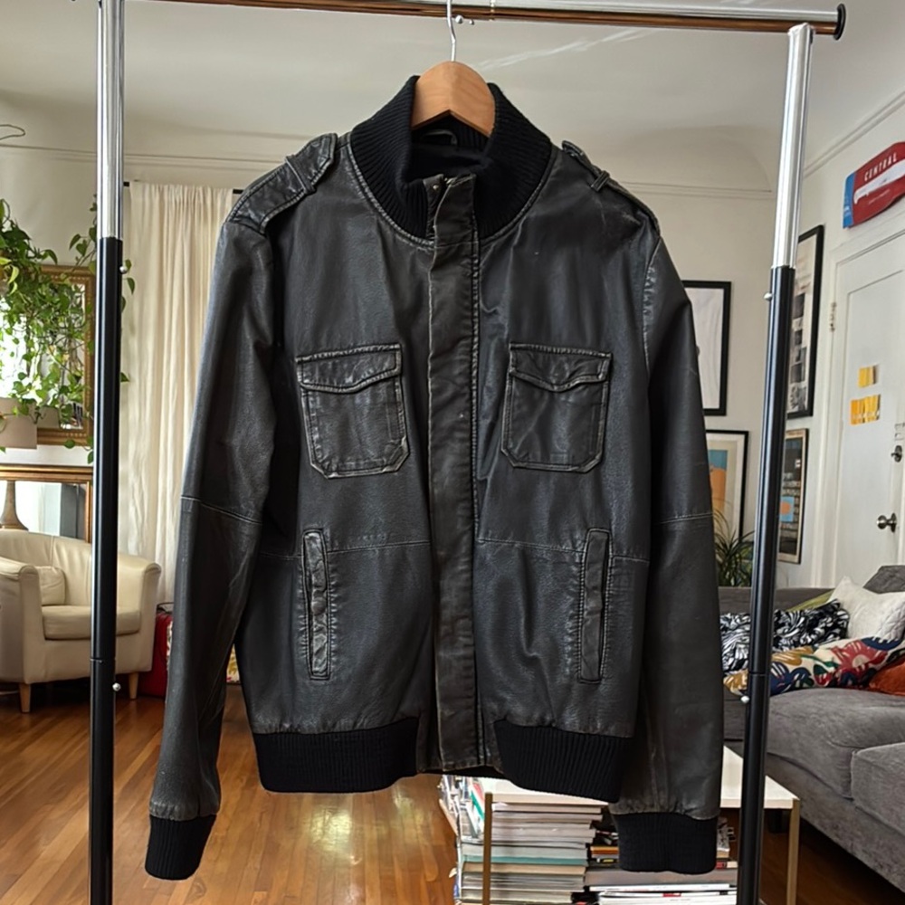 Men's Black Leather Jacket